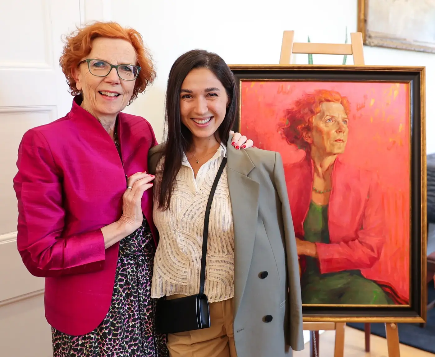 Tania Rivilis with Baroness Royall and her portrait