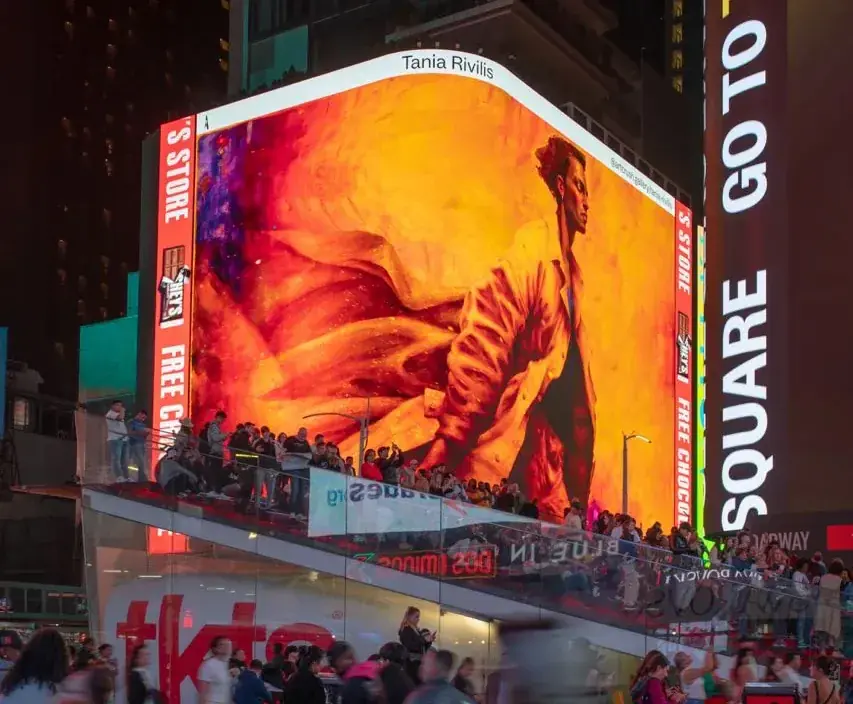 Tania Rivilis artwork displayed in Times Square New York