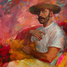 Pensive Man in a Straw Hat